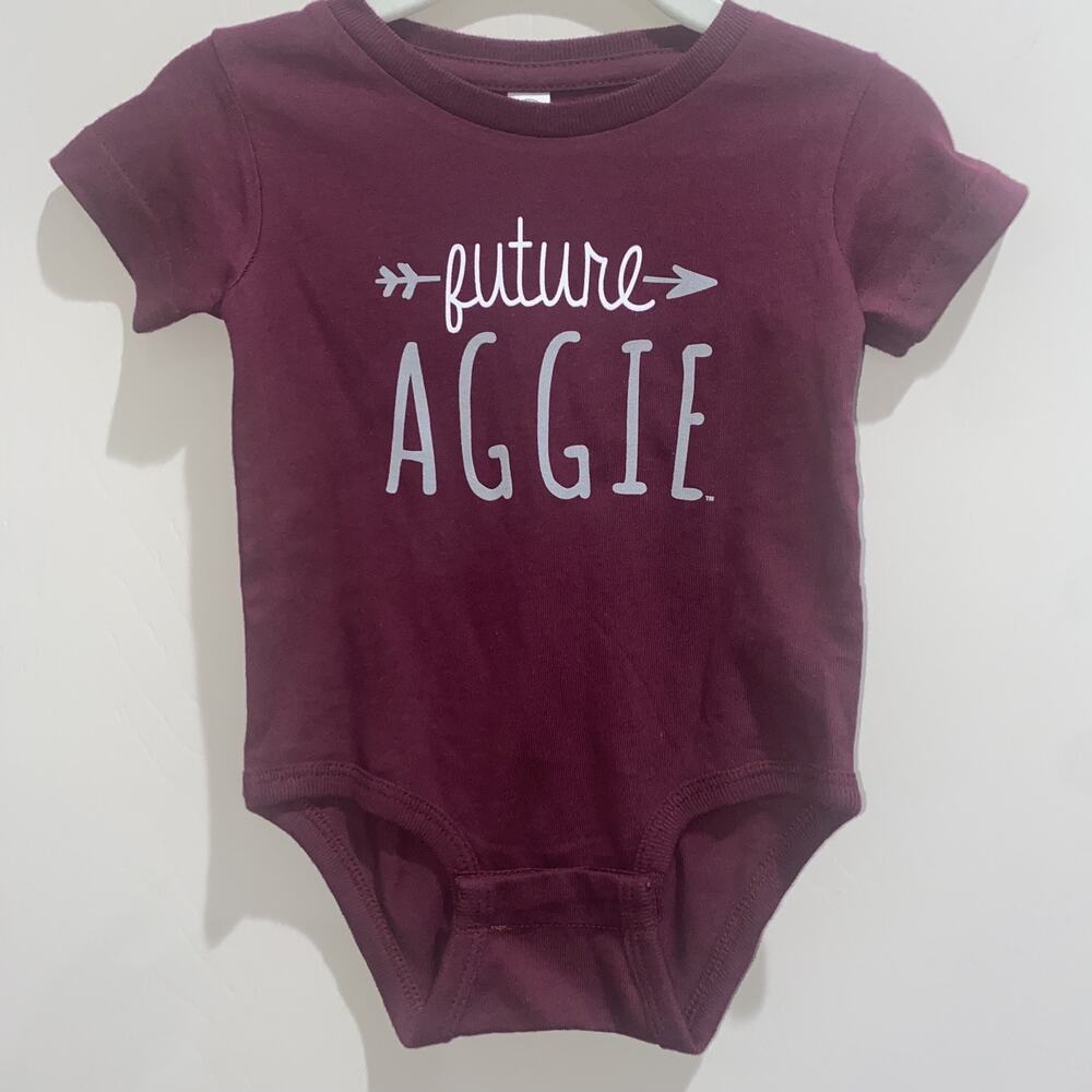 NWT 6M Future Aggie Texas A&M ATM Bodysuit OnePiece Unisex Football Baby shower